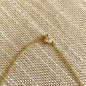 Beautiful Simple 14k Solid Gold and Diamond Necklace